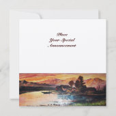 INVITATION PINK MOUNTAINS LAC ALPINE SUNSET PAYSAGE (Dos)