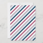 Invitation Pink & Navy adorable Elephant Virtual Birthday Par (Dos)