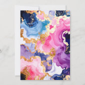 Invitation Pink, Navy Blue and Gold Ink Birthday Party (Dos)