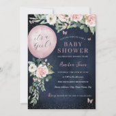 Invitation Pink Navy C'est un Baby shower à ballons pour fill (Devant)