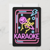 Invitation Pink Neon Black Karaoke 00e fête d'anniversaire (Dos)