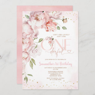 Invitation Pink n'est-elle pas géniale 1ère Fleurs d'annivers