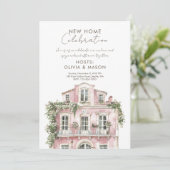 Invitation Pink new home celebration Housewarming (Debout devant)