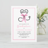 Invitation Pink Nursing School BSN Graduation Party (Debout devant)