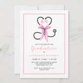 Invitation Pink Nursing School Graduation Party (Devant)