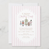 Invitation Pink Nutcracker A Merry Little Christmas Party (Devant)