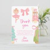Invitation Pink Nutcracker Birthday Photo Thank You Card (Debout devant)