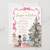 Invitation Pink Nutcracker Christmas Baby Shower (Devant)