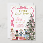 Invitation Pink Nutcracker Christmas Onederland Birthday (Devant)