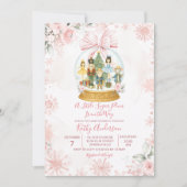 Invitation Pink Nutcracker Snowflake Winter Baby Shower (Devant)