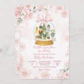 Invitation Pink Nutcracker Snowflake Winter Baby Shower (Devant / Derrière)