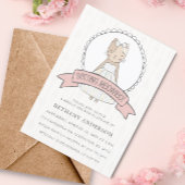 Invitation Pink Obtenir Meowie Cat thème Fête des mariées