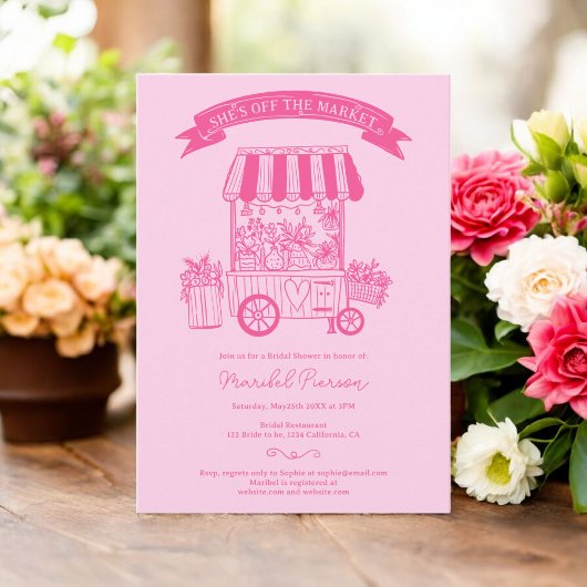 Invitation Pink Off the market gribble nuptiale douche