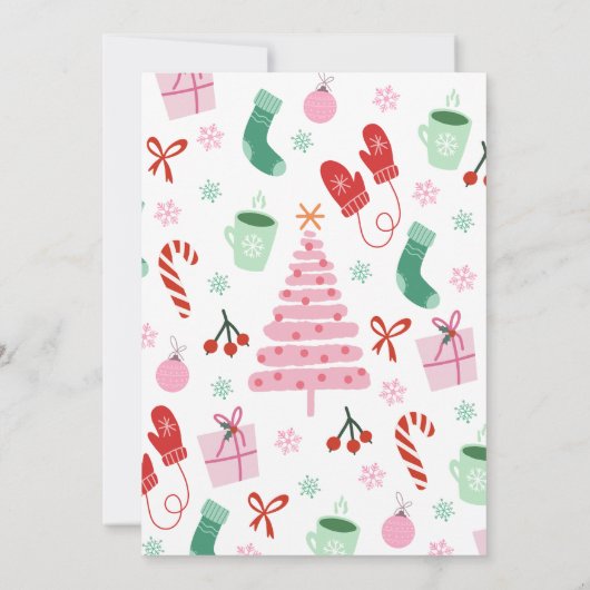 Invitation Pink Oh What Fun Noël fête d'anniversaire (Dos)