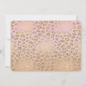 Invitation Pink Ombre Empreinte de léopard or Sweet sixteen (Dos)