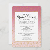 Invitation Pink Ombre Gold Chic Circles douche nuptiale (Devant)