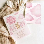 Invitation Pink on peut attendre bearly tdy ourson fille douc