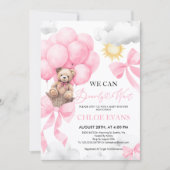 Invitation Pink, on peut attendre l'invitation Baby shower (Devant)