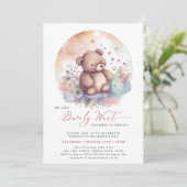 Invitation Pink On Peut Attendre Plus Tard Baby shower Fille  (Debout devant)