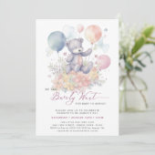 Invitation Pink On Peut Attendre Plus Tard Baby shower Fille  (Debout devant)