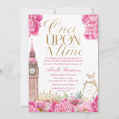 Invitation Pink Once upon a Time Princess Baby shower (Devant)