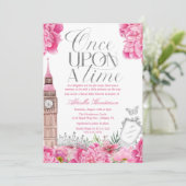 Invitation Pink Once upon a Time Princess Baby shower Invitat (Debout devant)