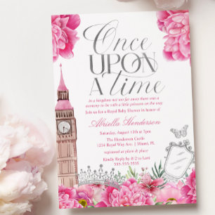 Invitation Pink Once upon a Time Princess Baby shower Invitat