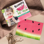 Invitation Pink One dans un melon Photo d'anniversaire