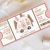 Invitation Pink One Happy Camper Premier billet d'anniversair