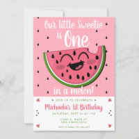 Pink One in a Melon Watermelon Girl's 1st Birthday