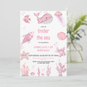 Invitation Pink Oneder Sea Anniversaire (Debout devant)