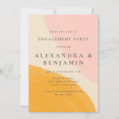 Invitation Pink Orange Abstraite Watercolor (Devant)