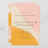 Invitation Pink Orange Abstraite Watercolor (Devant / Derrière)