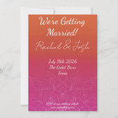 Invitation Pink & Orange Bright Ombre Mandala Mariage (Devant)
