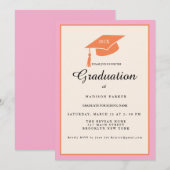 Invitation Pink Orange Photo Graduation Party (Devant / Derrière)