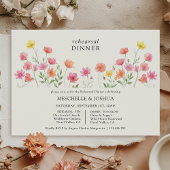 Invitation Pink Orange Pretty Floral Rehearsal Dinner
