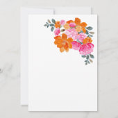 Invitation Pink Orange Vibrant Jardin d'été Croix Baptême (Dos)