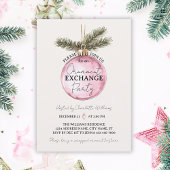 Invitation Pink Ornament Exchange Christmas Party