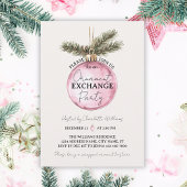 Invitation Pink Ornament Exchange Christmas Party