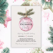 Invitation Pink Ornament Exchange Christmas Party