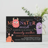 Invitation Pink Orster Monster Mash Halloween Party (Debout devant)