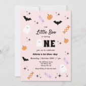 Invitation Pink Our Little Boo Halloween 1er Anniversaire (Devant)