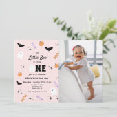 Invitation Pink Our Little Boo Halloween 1er Anniversaire (Debout devant)