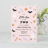 Invitation Pink Our Little Boo Halloween 2e anniversaire (Debout devant)