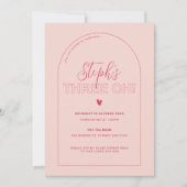 Invitation Pink Outline Bold Type 30th Birthday Party (Devant)