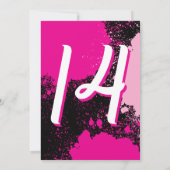 Invitation Pink Paint Splatter Photo 14e anniversaire Invitat (Dos)