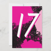 Invitation Pink Paint Splatter Photo 17e anniversaire Invitat (Dos)