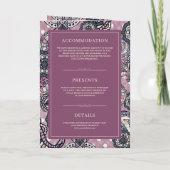 Invitation Pink Paisley Motif QR Code Indien Mariage (Dos)