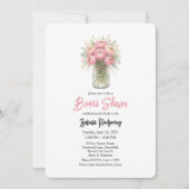 Invitation Pink Palette Ranunculus Mason Jar Bridal Shower (Devant)