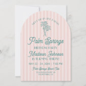 Invitation Pink Palm Springs Pastel Beach (Devant)